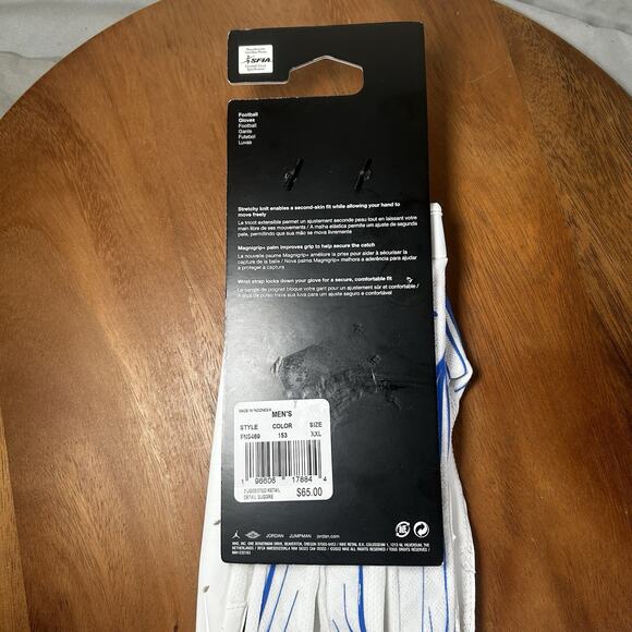 Nike Jordan Vapor Fly Grip UCLA Bruins Team Issue White Football Gloves Size 2XL - Picture 4 of 4